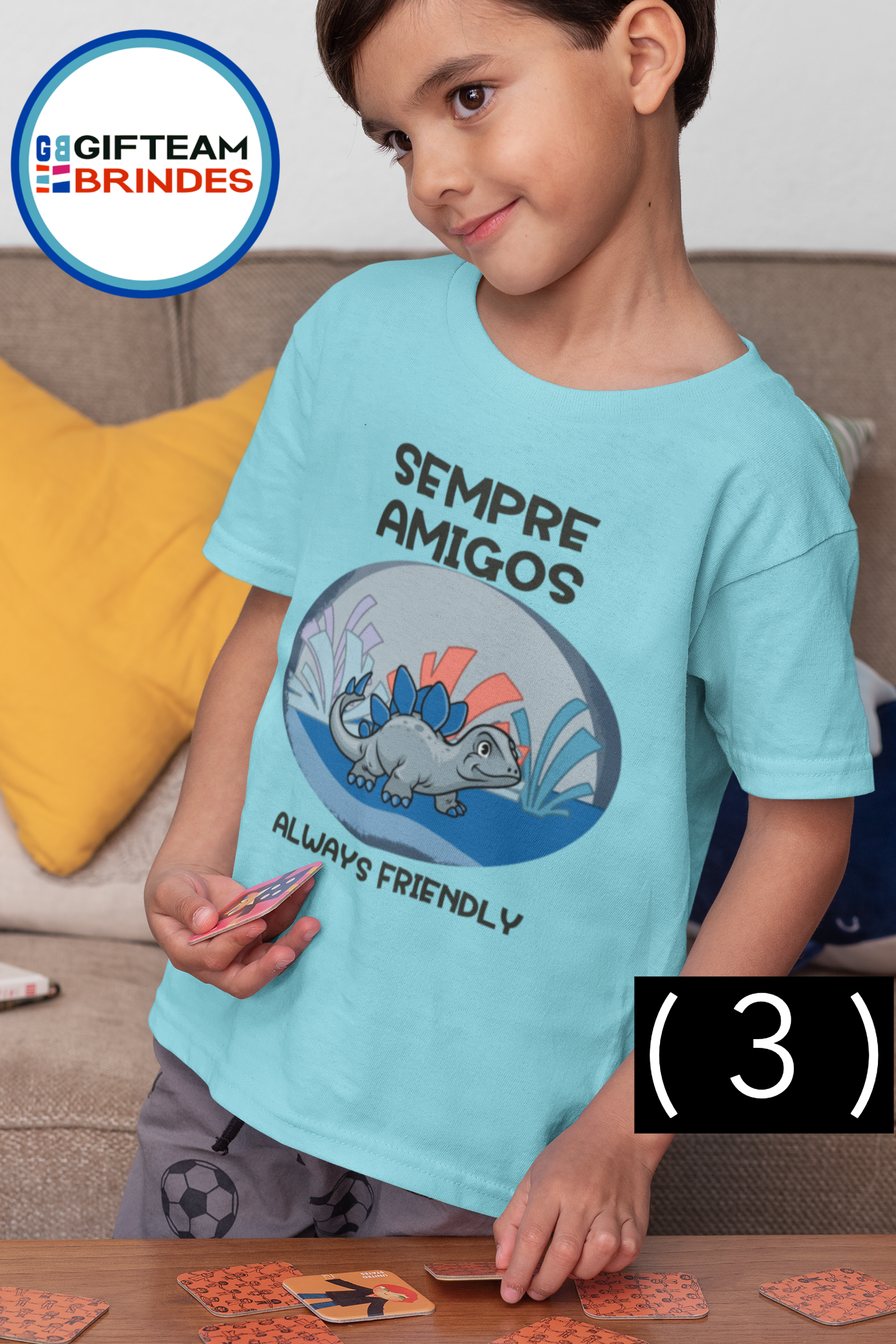 T-SHIRT CRIANÇA 4/6 UNISEXO SEMPRE AMIGOS GTMN